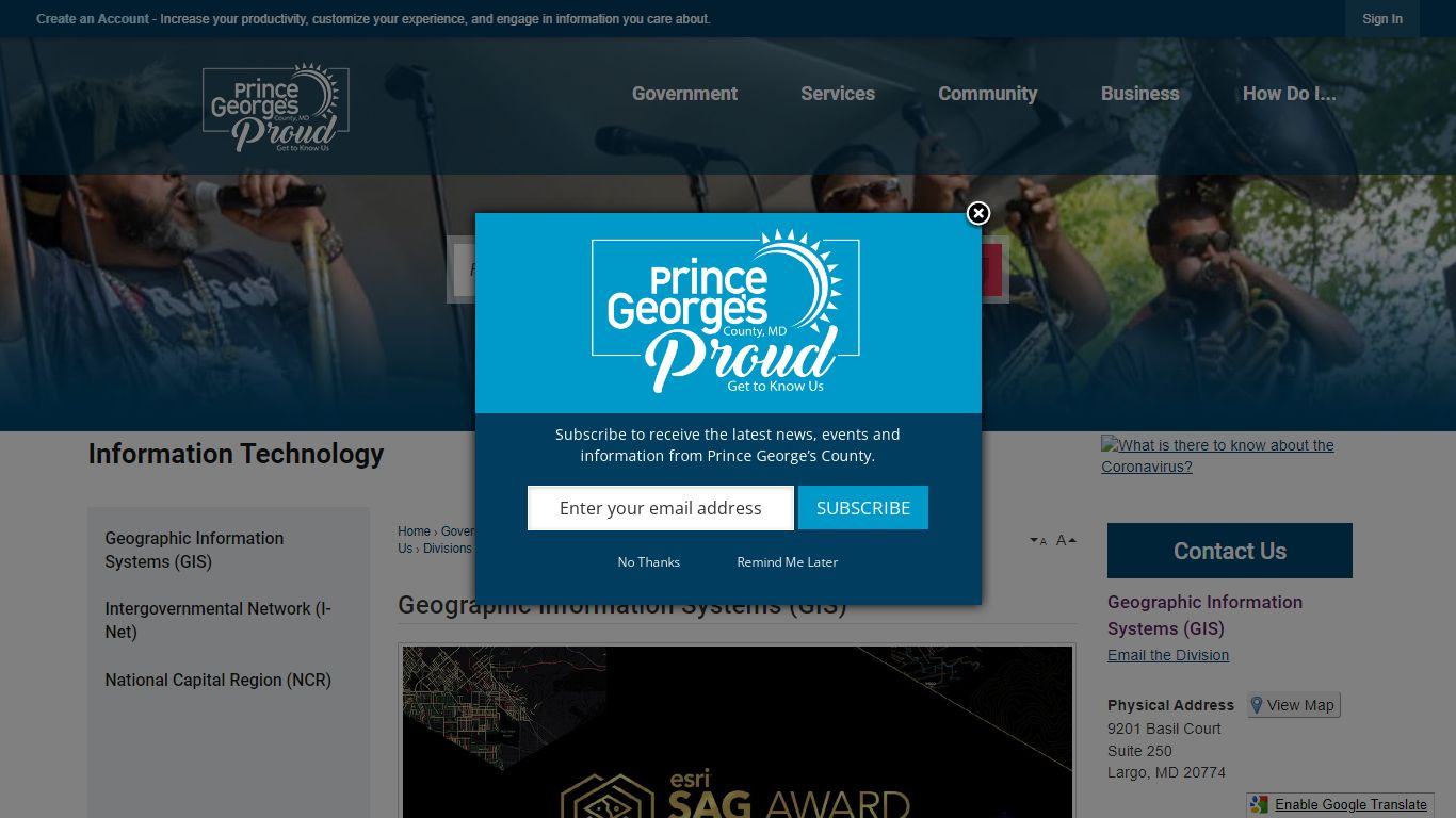 Geographic Information Systems (GIS) | Prince George's County, MD
